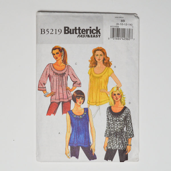 Butterick B5219 Misses' Tunic + Belt Sewing Pattern Size BB (8-14) Default Title