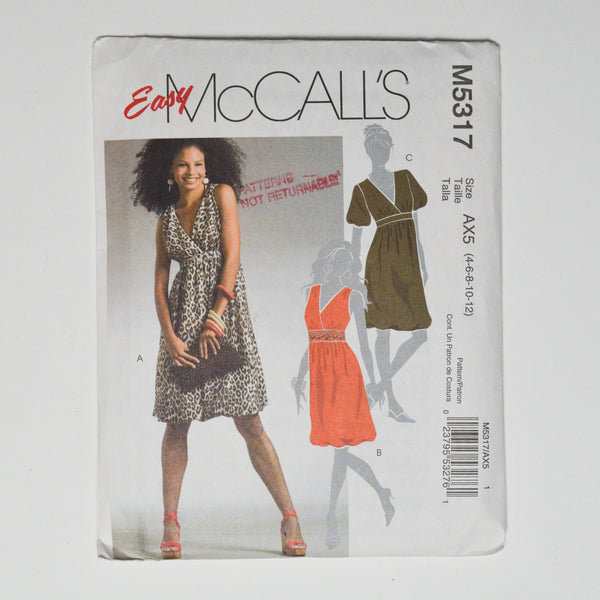McCall's M5317 Misses' Dress Sewing Pattern Size AX5 (4-12) Default Title
