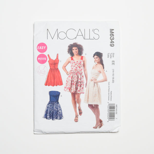 McCall's M6349 Dresses Sewing Pattern Size EE (14-20)