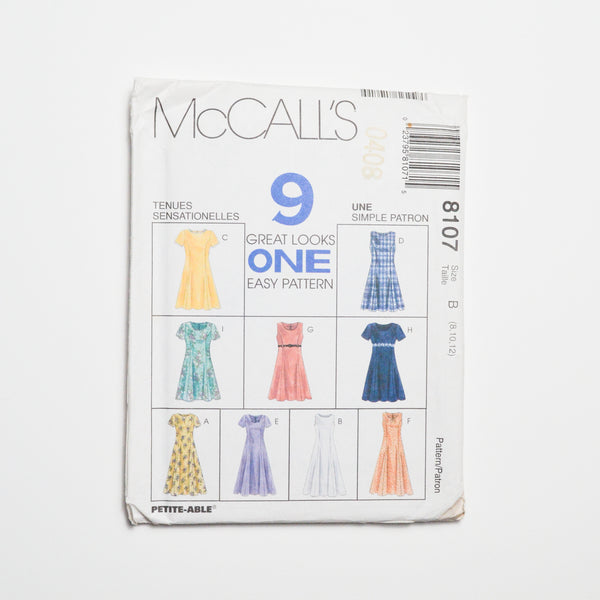 McCall's 8107 Dress Sewing Pattern Size B (8-12)