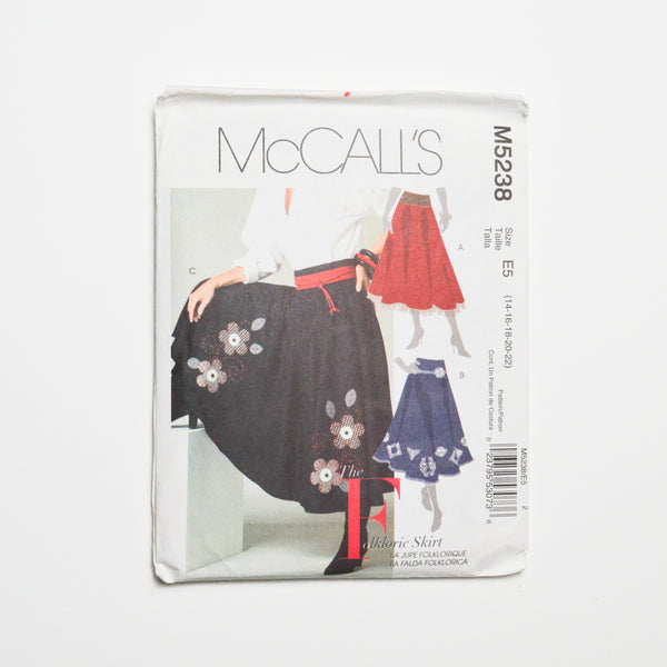 McCall's M5238 Folklore Skirt Sewing Pattern Size E5 (14-22)