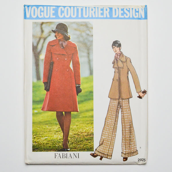 Vogue Couturier Design Fabiani 2925 Coat + Pants Sewing Pattern Size 10