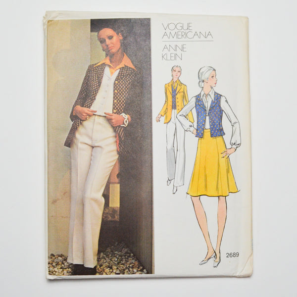 Vogue Americana Anne Klein 2689 Clothing Sewing Pattern Size 10