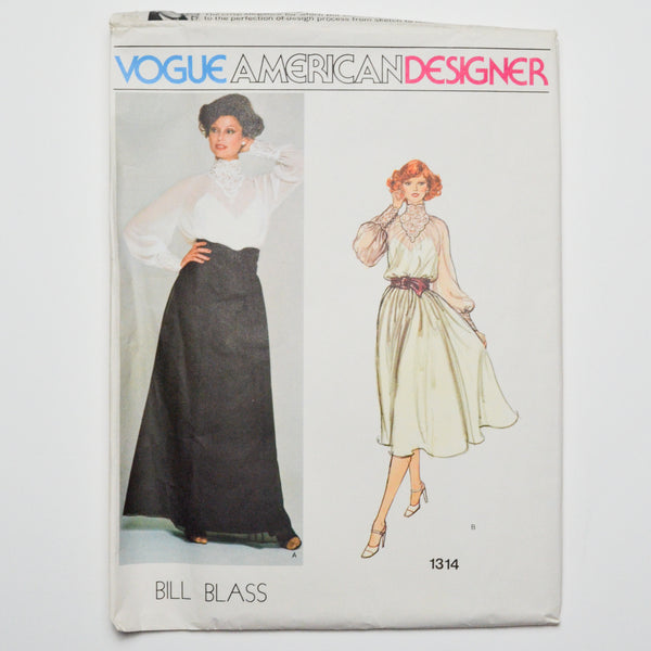 Vogue American Designer Bill Blass 1314 Dress Sewing Pattern Size 14