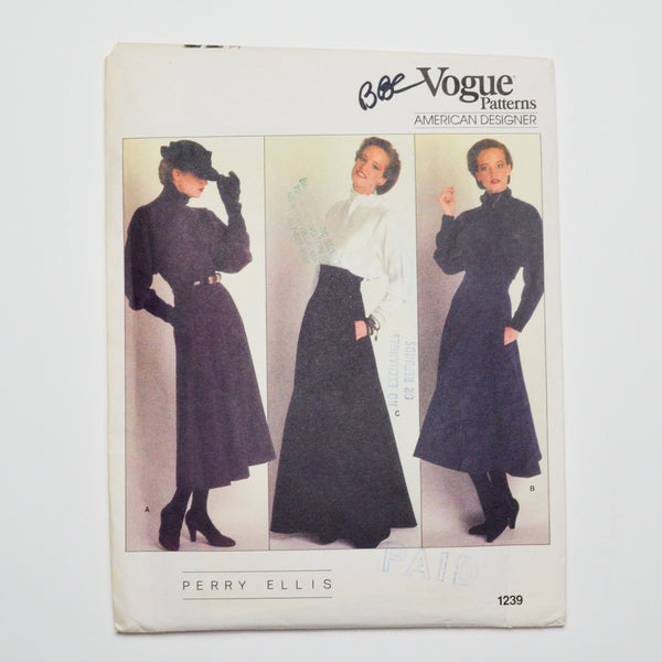 Vogue Patterns American Designer Perry Ellis 1239 Skirt Sewing Pattern Size 10