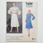 Vogue American Designers Anne Klein 2733 Blouse + Skirt Sewing Pattern Size 10