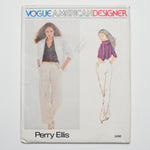 Vogue American Designer Perry Ellis 2490 Jacket, Pants, + Blouse Sewing Pattern Size 14