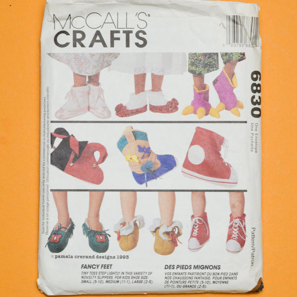 McCall's Crafts 6830 Slippers Sewing Pattern