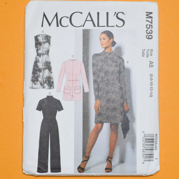 McCall's M7539 Dress, Romper, + Jumpsuit Sewing Pattern Size A5 (6-14)