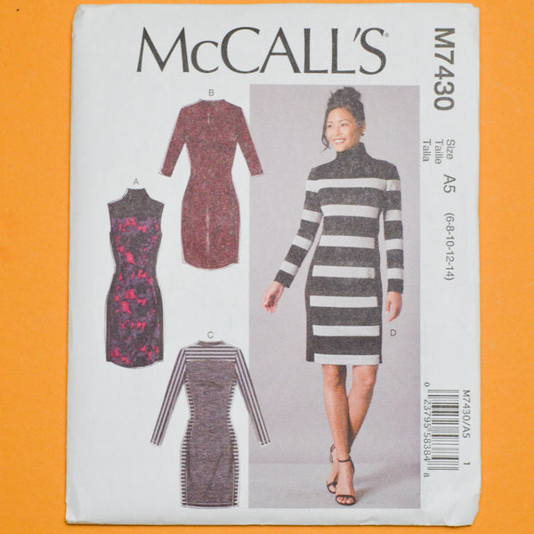 McCall's M7430 Dress Sewing Pattern Size A5 (6-14)