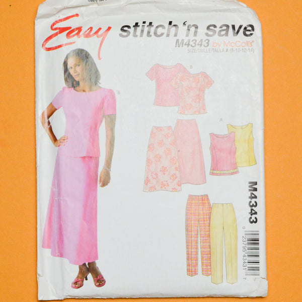Easy Stitch 'n Save M4343 Clothing Sewing Pattern Size A (8-14)