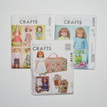 McCall's Doll Clothing + Accessories Sewing Pattern Bundle - Set of 3