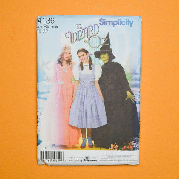 Simplicity 4136 Wizard of Oz Adult Costumes Sewing Pattern