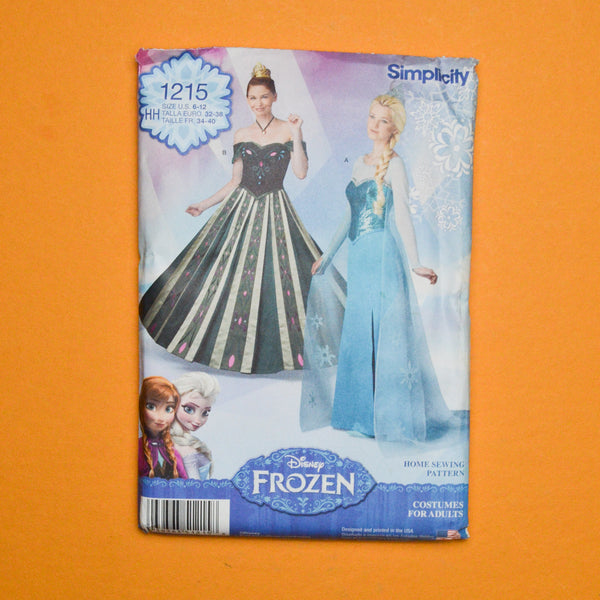 Simplicity 1215 Adult Frozen Costume Sewing Pattern size HH (6-12)