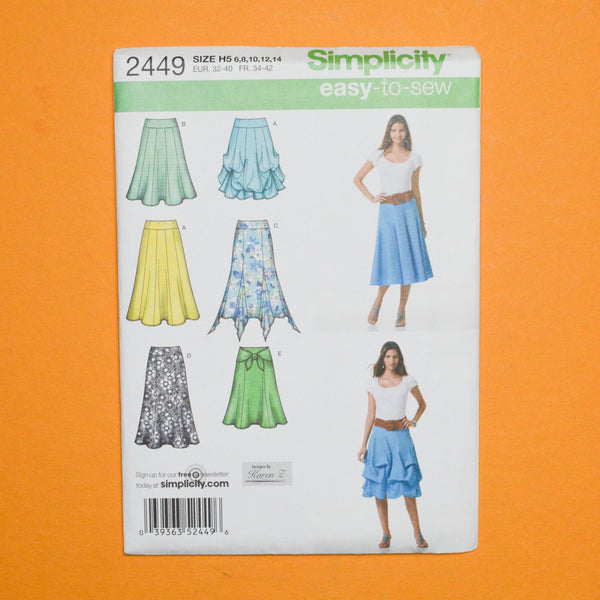 Simplicity Easy-To-Sew Skirt Sewing Pattern Size H5 (6-14)