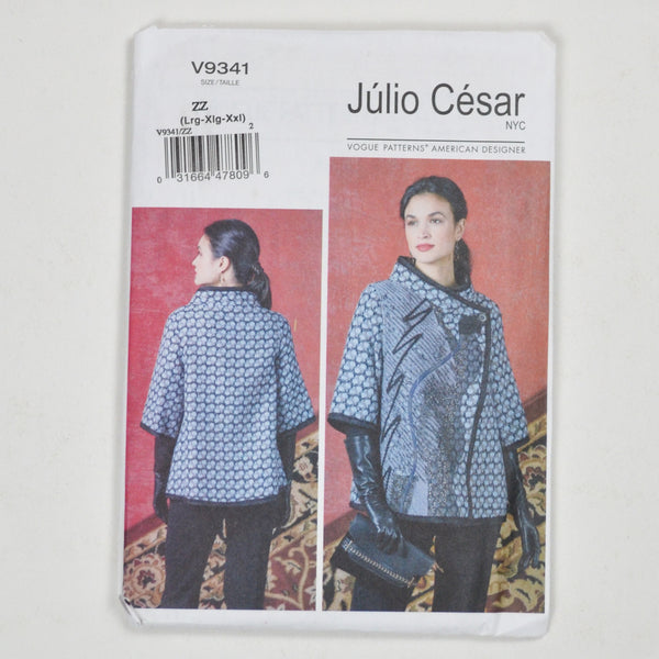 Julio Cesar V9341 Jacket Sewing Pattern Size ZZ (L-XXL)