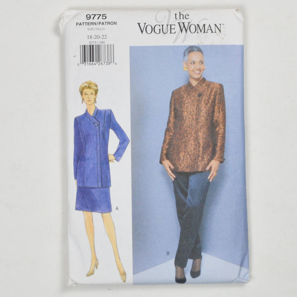 Vogue Woman 9775 Jacket, Skirt + Pants Sewing Pattern (18-22)