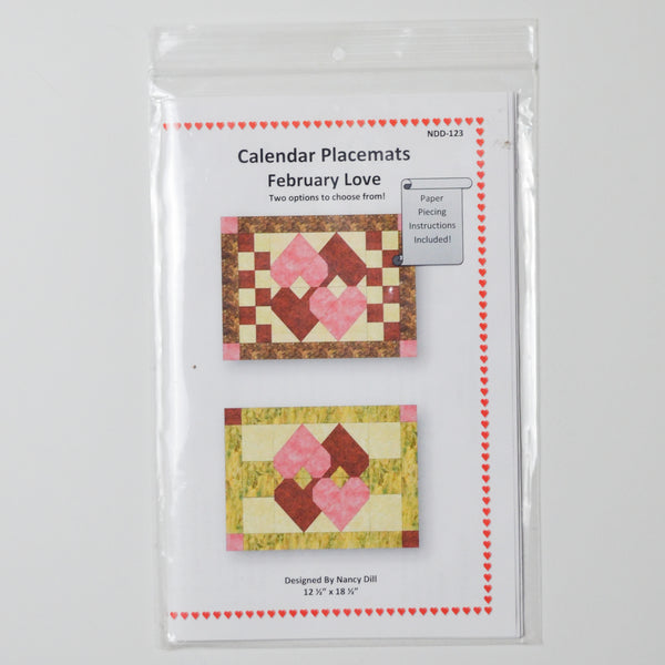 Calendar Placements February Love Quilting Pattern