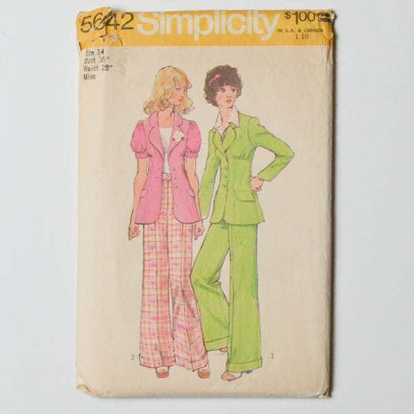 Simplicity 5642 Suit Sewing Pattern Size 14