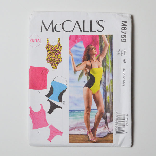 McCall's M6759 Bathing Suit Sewing Pattern Size A5 (6-14)