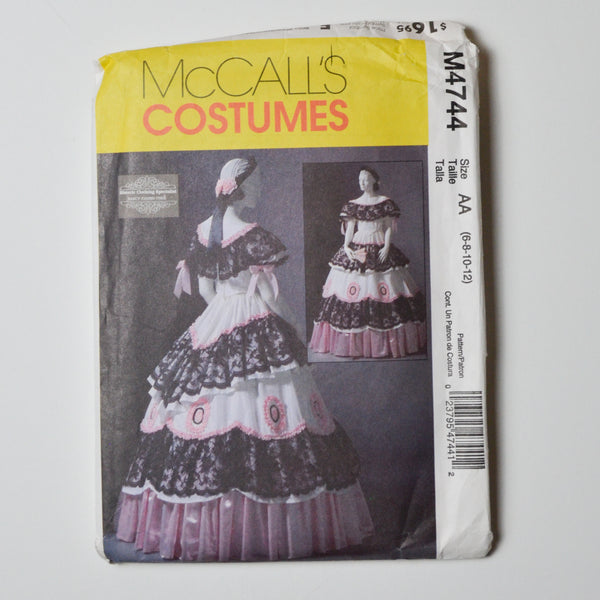 McCall's Costumes M4744 Civil War Dress Sewing Pattern Size AA (6-12)