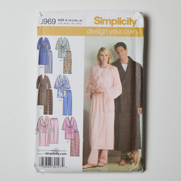 Simplicity 3969 Robe + Pants Sewing Pattern Size A (XS-XL)