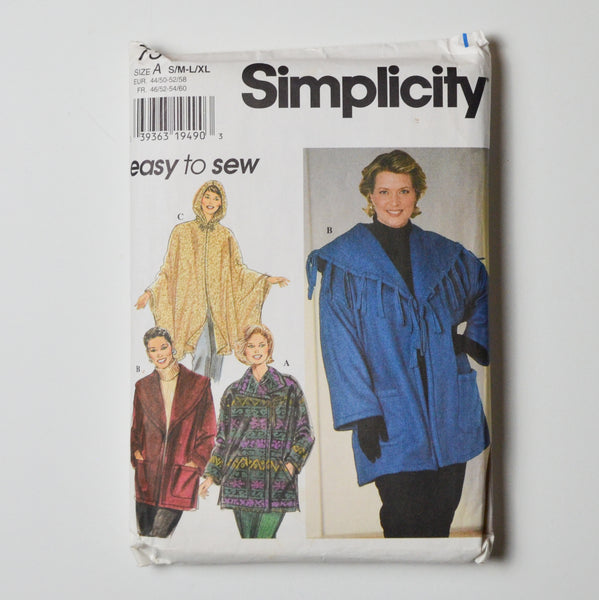 Simplicity 7346 Jacket + Poncho Sewing Pattern Size A (S-XL)