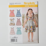 Simplicity Easy to Sew 2377 Children's Dress Sewing Pattern Size A (3-8)