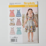 Simplicity Easy to Sew 2377 Children's Dress Sewing Pattern Size A (3-8)