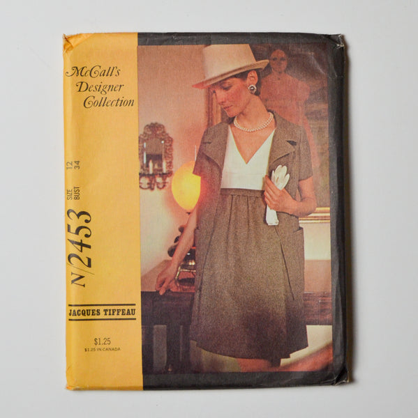 Vintage McCall's Designer Collection N2453 Dress Sewing Pattern Size 12