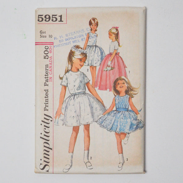 Simplicity 5951 Children's Dress Sewing Pattern - Size 10 Make & Mend Simplicity 5951 Children's Dress Sewing Pattern - Size 10 Make & Mend
