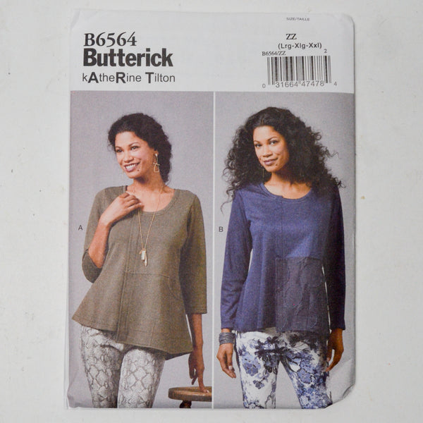 Butterick Katherine Tilton B6564 Shirt Sewing Pattern Size ZZ (L-XXL)