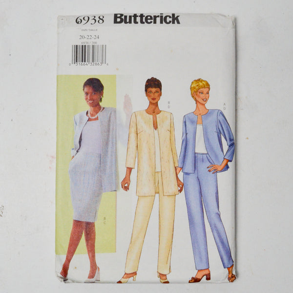 Butterick 6938 Jacket, Shirt + Pants Sewing Pattern (20-24)