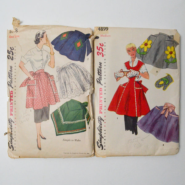 Simplicity 3718 + 4899 Apron Sewing Patterns - Set of 2