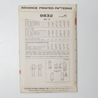 Advance 9832 Dress Sewing Pattern - Size 14