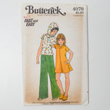 Butterick 4079 Child's Dress + Pants Sewing Pattern - Size 7