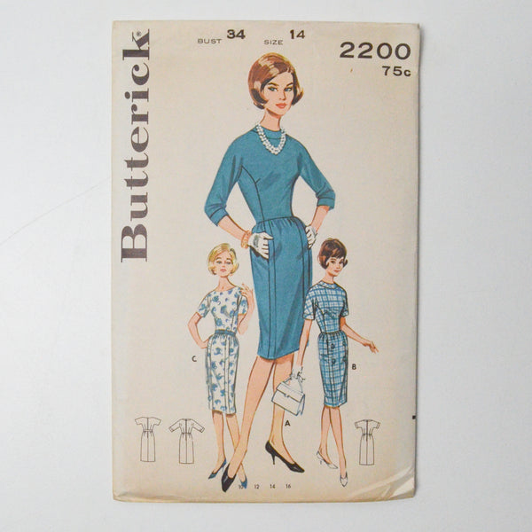 Butterick 2200 Dress Sewing Pattern - Size 14