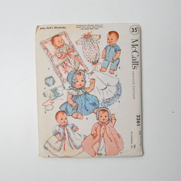 McCall's 2261 Doll Clothes Sewing Pattern - 11-13"