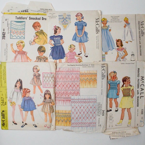 McCall's Toddler + Child Smocked Clothing Sewing Pattern Bundle - Set of 6