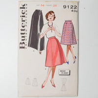 Butterick 9122 Skirt Sewing Pattern - Size 25" Waist