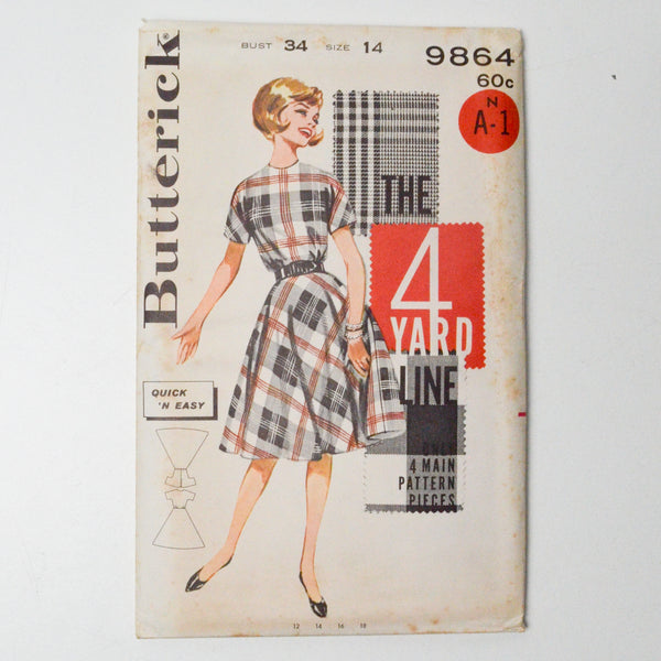 Butterick 9864 Dress Sewing Pattern - Size 14