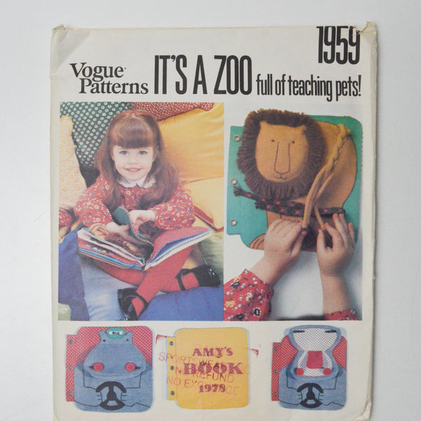 Vogue Patterns 1959 It's a Zoo Book Sewing Pattern