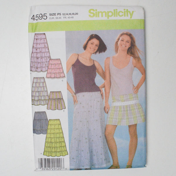 Simplicity 4595 Skirt Sewing Pattern - Size P5 (12-20)