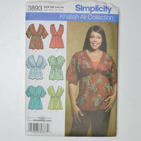 Simplicity 3893 Shirt Sewing Pattern Size BB (20W-28W)