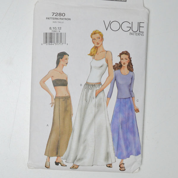 Vogue 7280 Skirt Sewing Pattern (8-12)