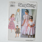 Simplicity 7079 Children's Dress Sewing Pattern Size A (2-6X)