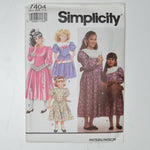 Simplicity 7404 Children's Dress with Collar + Trim Sewing Pattern Size AA (3-6)