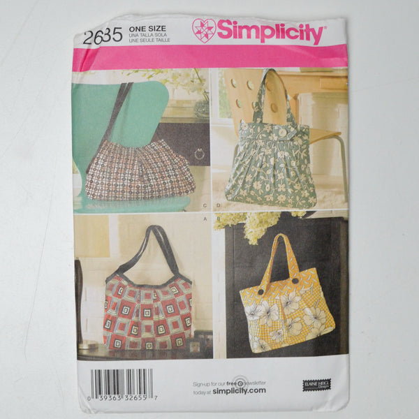 Simplicity 2685 Bags Sewing Pattern