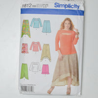 Simplicity 1812 Skirts + Knit Top Sewing Pattern Size BB (20W-26W)