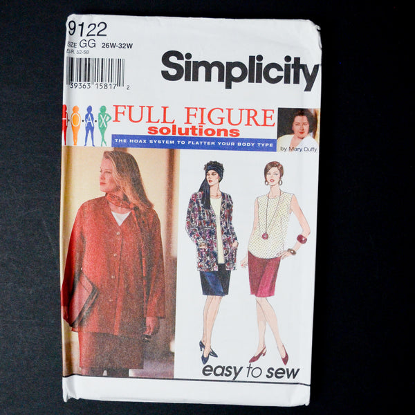 Simplicity 9122 Top + Pants Sewing Pattern - Size GG (26W-32W)